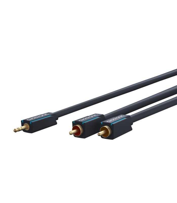 Cablu Profesional audio Jack 3.5 mm - 2x RCA 1m cupru OFC Clicktronic 70465