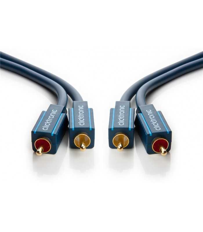 cablu profesional ofc rca mufa x2 din ambele parti 1m placare aurit albastru clicktronic 70377 1