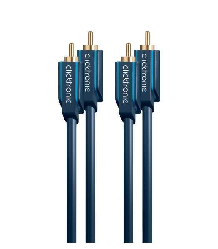 cablu profesional ofc rca mufa x2 din ambele parti 1m placare aurit albastru clicktronic 70377 6