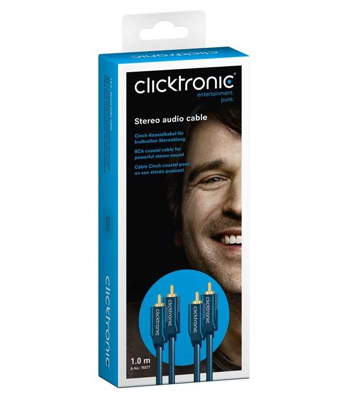 cablu profesional ofc rca mufa x2 din ambele parti 1m placare aurit albastru clicktronic 70377 7