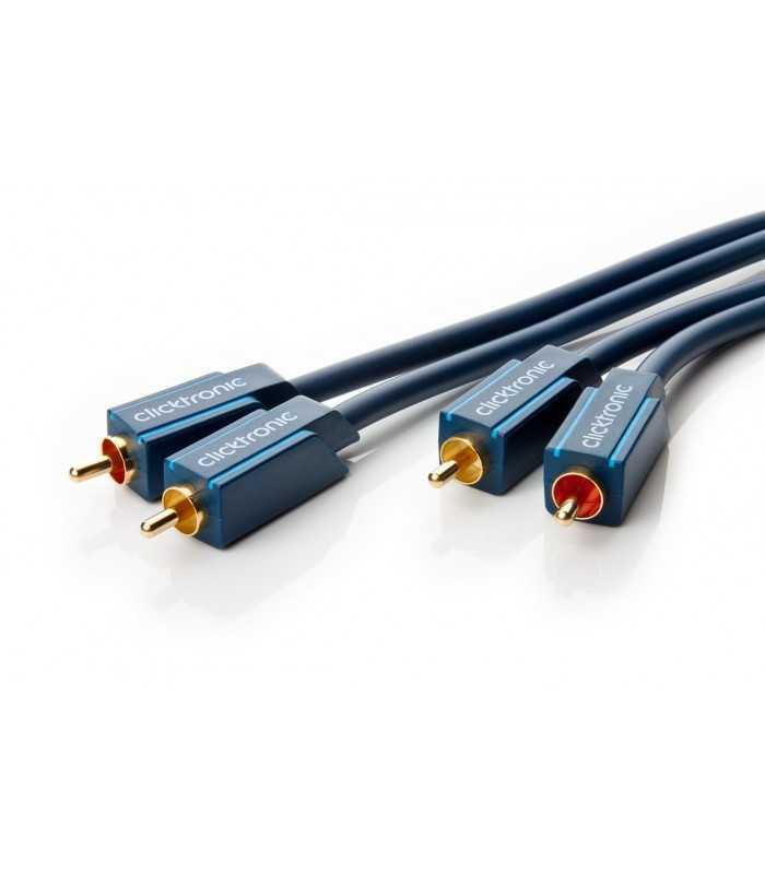 Cablu Profesional RCA mufa x2 din ambele parti 0.5m OFC Placare aurit CLICKTRONIC 70376