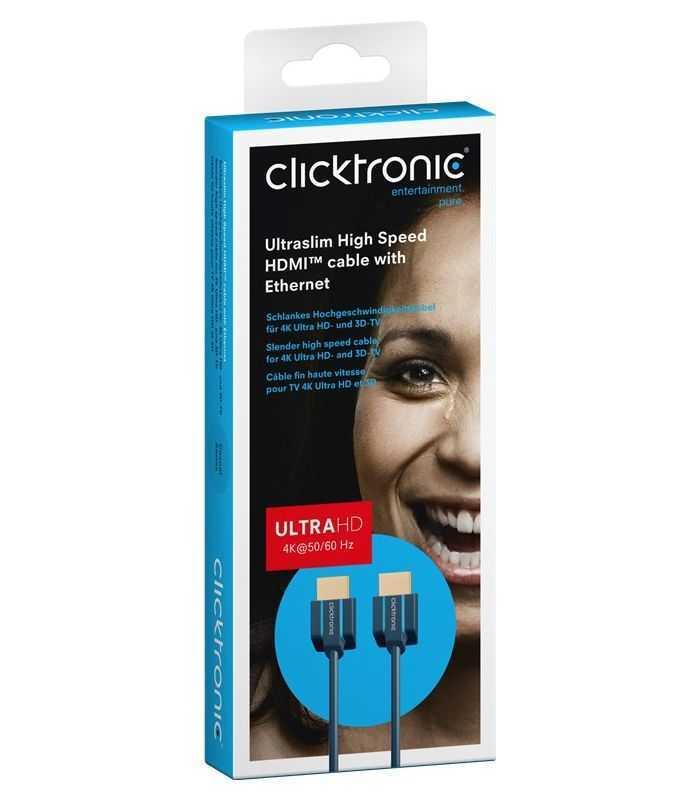 cablu profesional ultra slim 4mm hdmi 2m tata tata arc ultra hd 4k 60hz cu ethernet ofc awg34 clicktronic 1