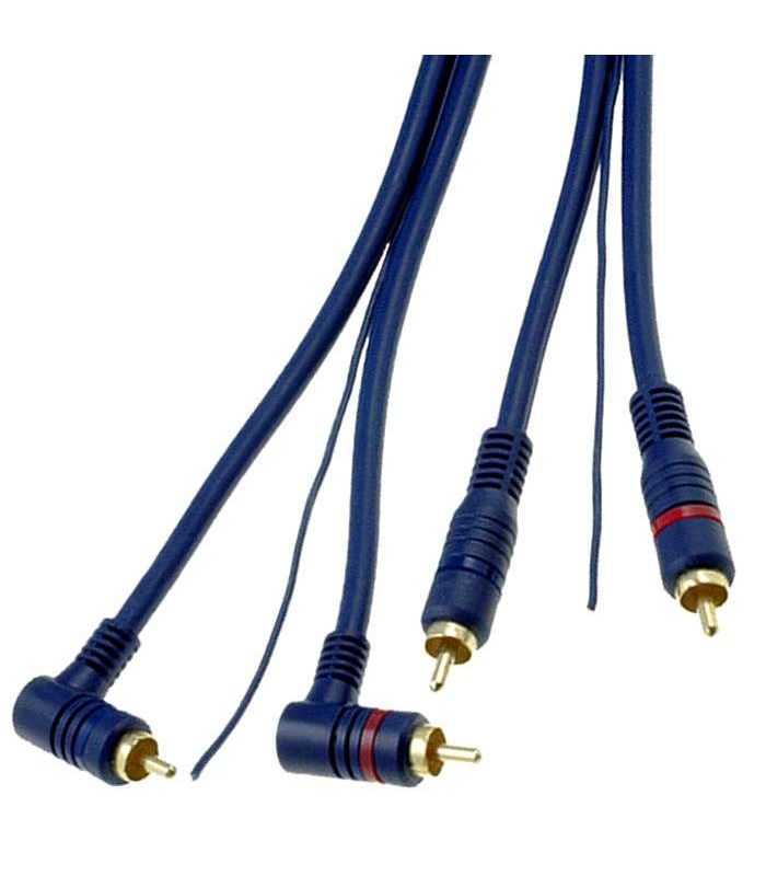 Cablu Rca X2 Tata Rca X2 La 90 Grade Tata 5m Dublu Ecranat Cu Fir Remote Albastru Rca Hq25002 4carmedia