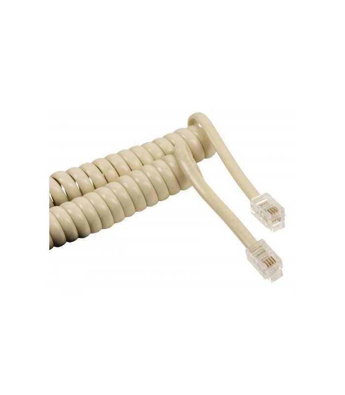 Cablu receptor spiralat 2m RJ9 (4P4C) 7/0.10 CCS alb Well