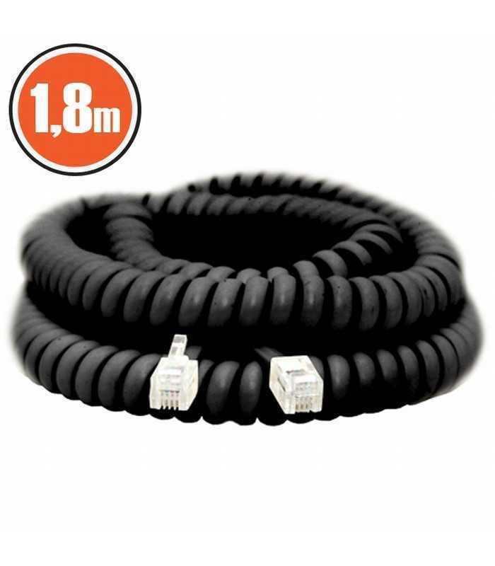 Cablu receptor telefon spiralat RJ10 4P4C - RJ10 4P4C 1.8m negru