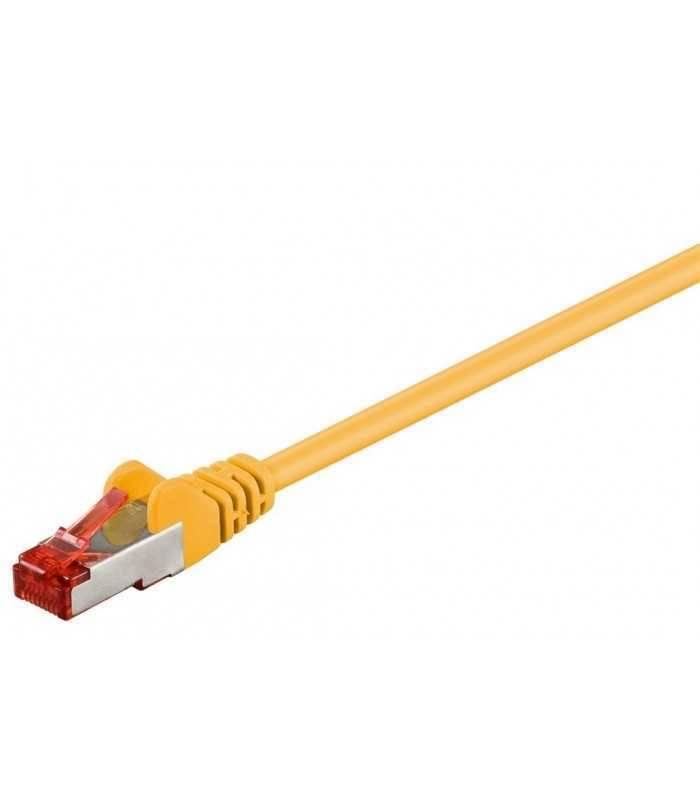Cablu retea PiMF SFTP CAT6 cupru 2m patchcord galben 2x RJ45 Goobay