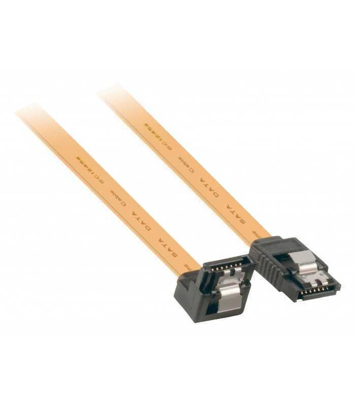 cablu sata 6gb s sata 7pin mama cu blocare sata 7 pin mama 90grade cu blocare 1m galben valueline 1