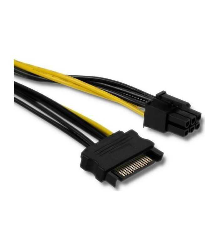Cablu SATA PCIe 6pin mama - SATA 15pin tata 0.15m SATA III QOLTEC 53989