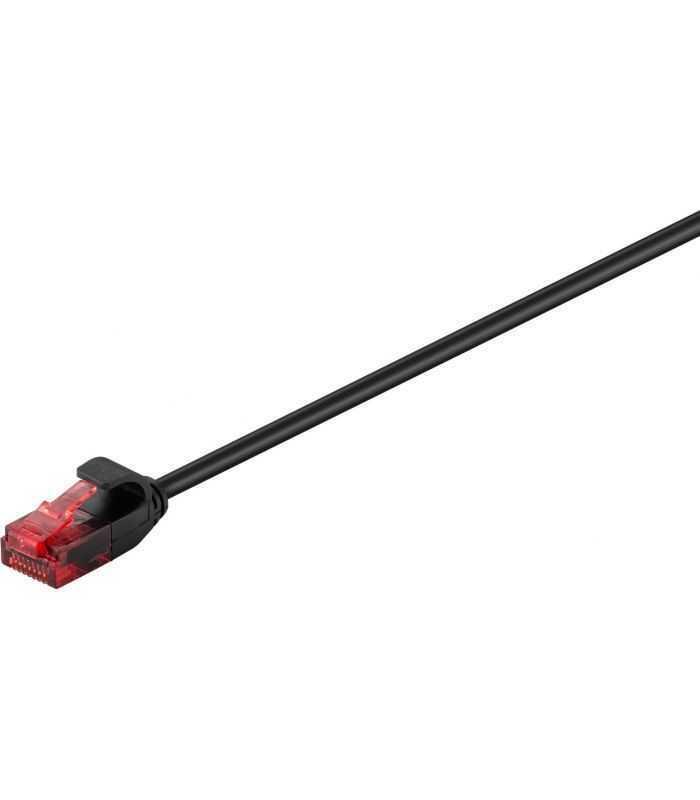 Cablu slim 3.6mm patchcord Cat6 UTP 10m negru 250MHz RJ45 cupru Goobay