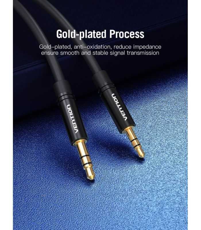 Cablu Slim Jack 25 Mm 3 Pin Tata Jack 35 Mm 3 Pin Tata 1m Negru Vention Balbf