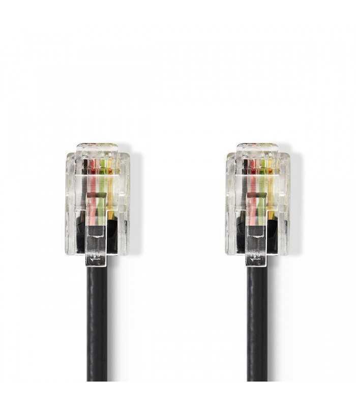 Cablu spiralat RJ10 tata - RJ10 tata 5m negru Nedis