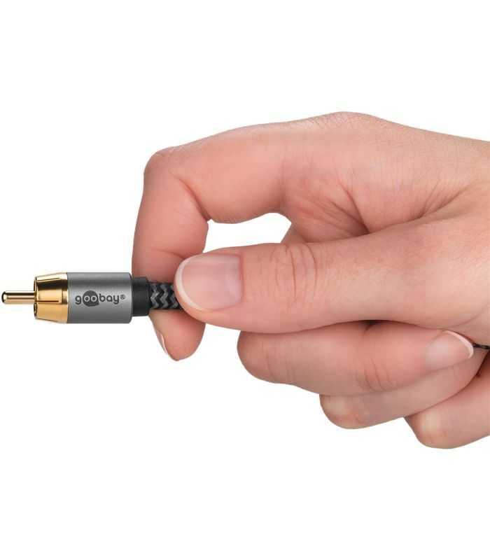 Cablu Subwoofer Premium Flexibil Rca Y 3m Rca Tata 2x Rca Tata Negru Goobay Plus 65301