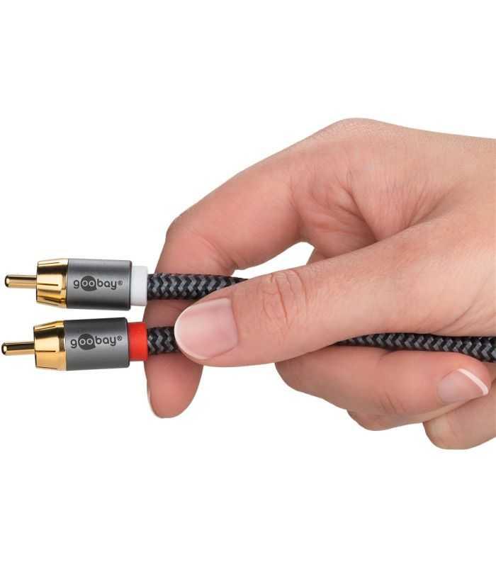 Cablu Subwoofer Premium Flexibil Rca Y 5m Rca Tata 2x Rca Tata Negru Goobay Plus 65302