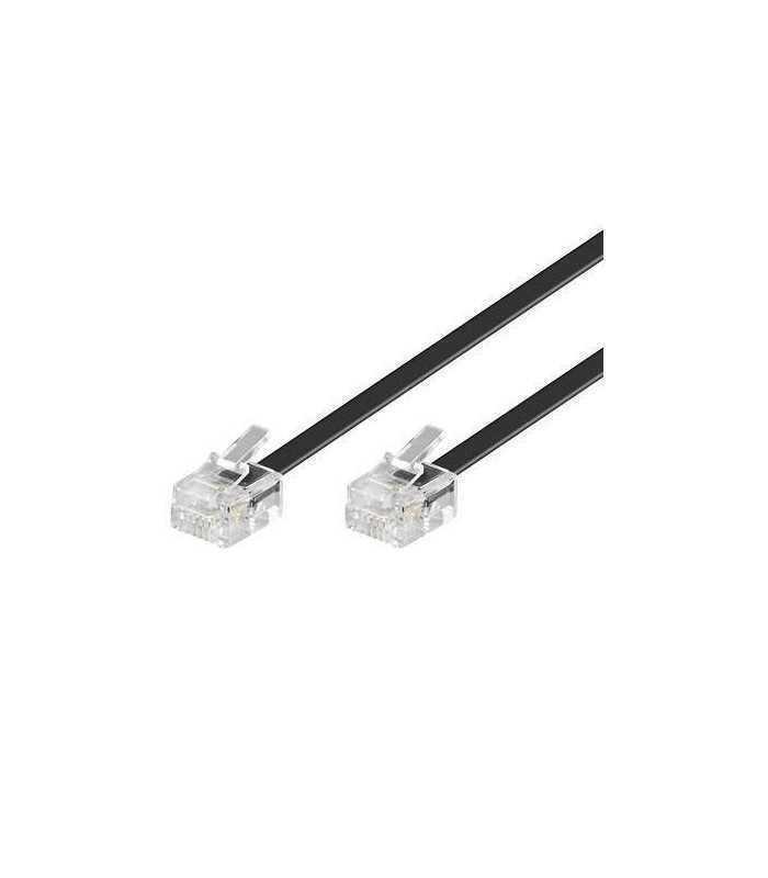 Cablu telefon 10m RJ11 6P4C negru Goobay