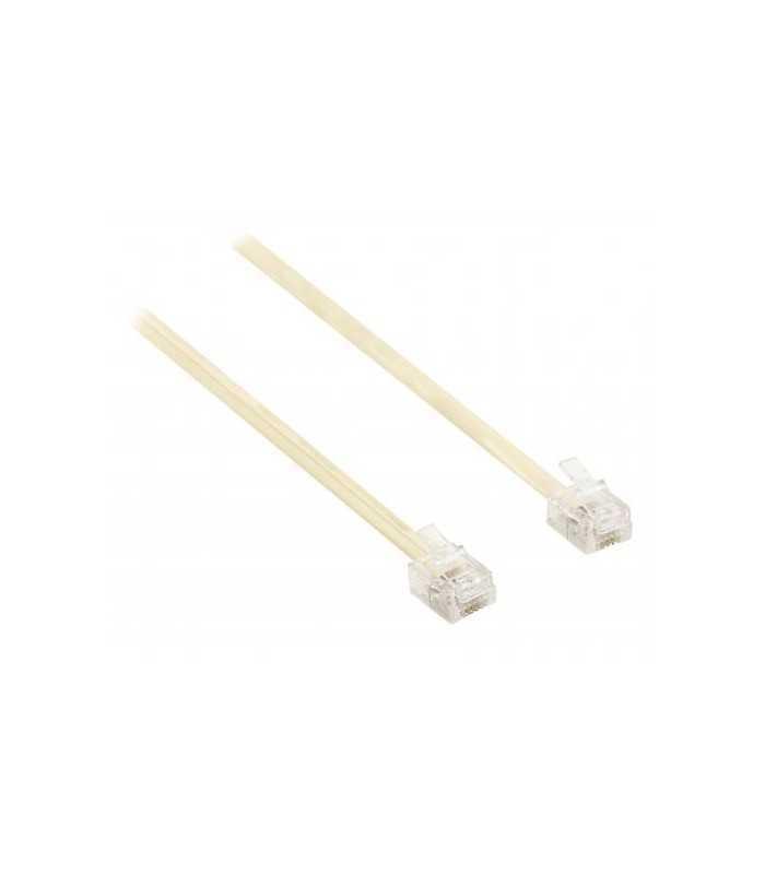 Cablu telefon mufat RJ11 (6P4C) 7/0.10 CCS alb 3m Well