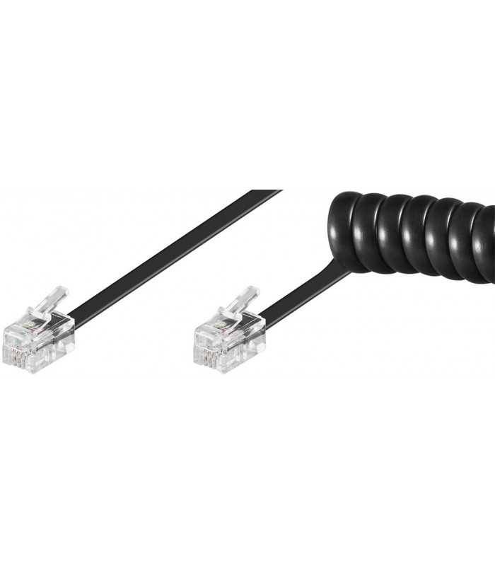 Cablu telefonic receptor spiralat 2m RJ10 4p4C Goobay 2 Cablu telefonic receptor spiralat 2m RJ10 4P4C Goobay