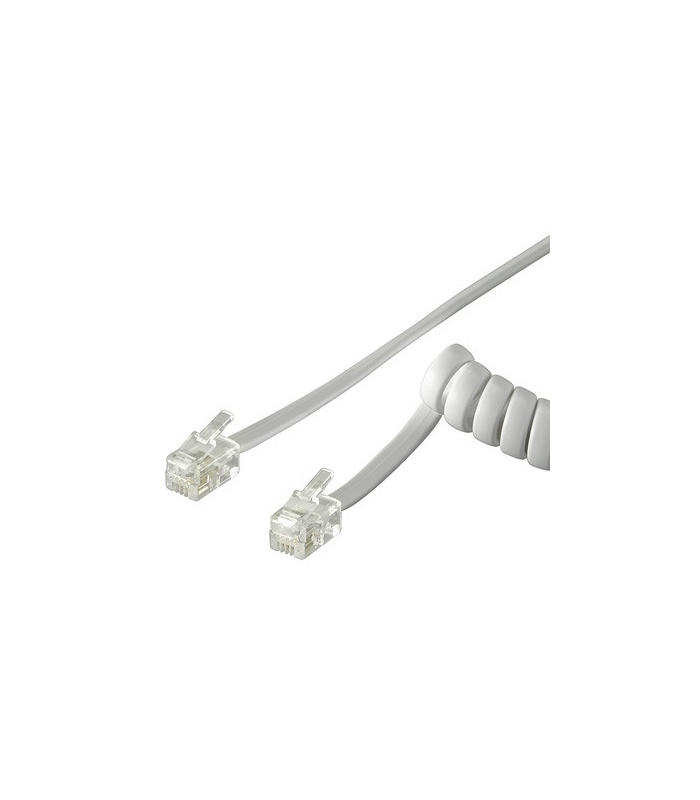 Cablu telefonic receptor spiralat RJ10 2m 4 pini 4 contacte Goobay