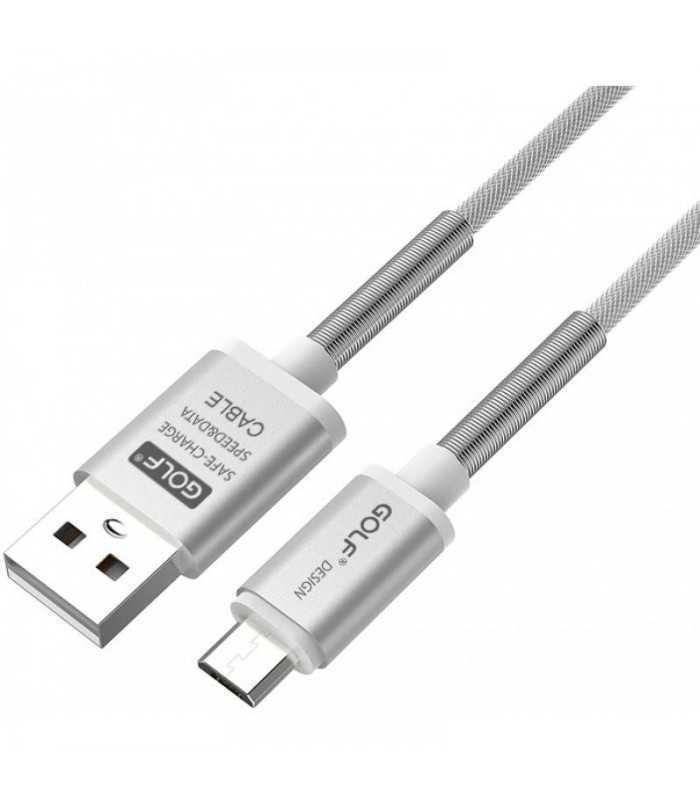 cablu thunder micro usb golf 40m argintiu 1m 24a fast charging 1