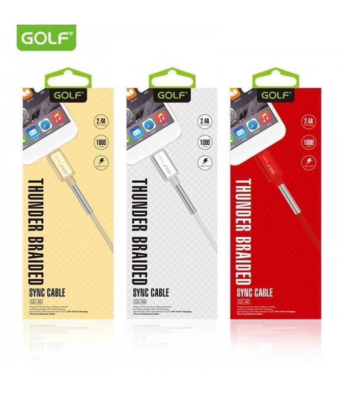 cablu thunder micro usb golf 40m argintiu 1m 24a fast charging 2