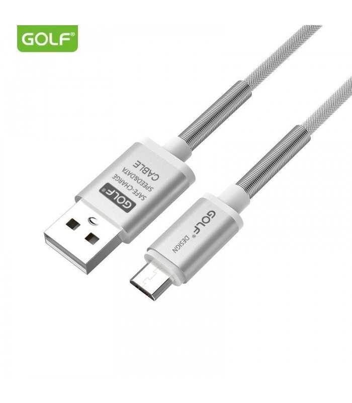 Cablu Thunder Micro USB Golf 40M argintiu 1m 2.4A Fast charging