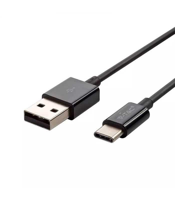 cablu type c 1m silver editon negru v tac 1