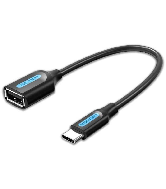 Cablu USB 2.0 A mama - USB type C tatat 15cm cupru ecranat negru VENTION CCSBB