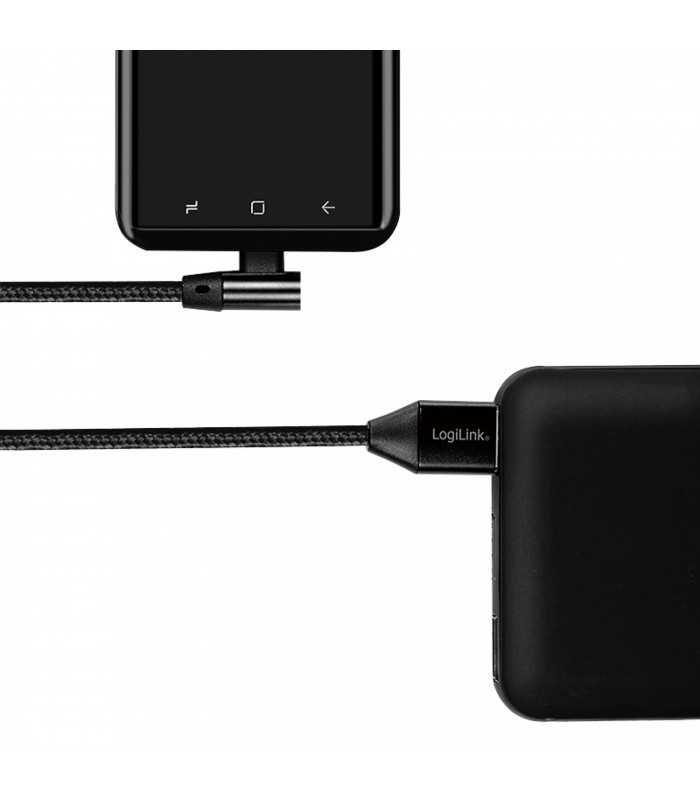 cablu usb 20 a mufa tata usb type c mufa tata in unghi 03m logilink cu0137 2