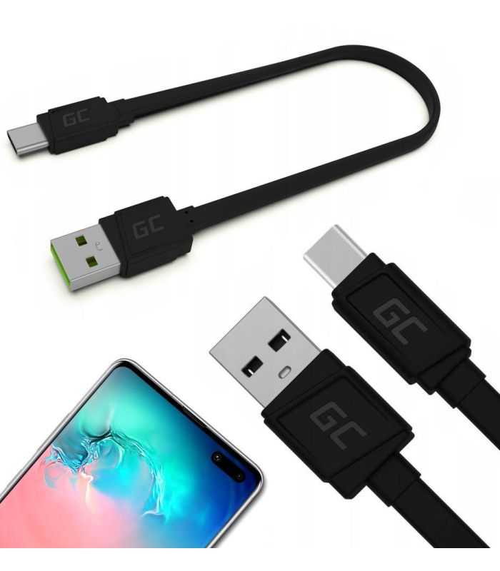 Cablu Usb 20 A Mufa Usb Type C Mufa 025m Plat Negru Green Cell Kabgc03