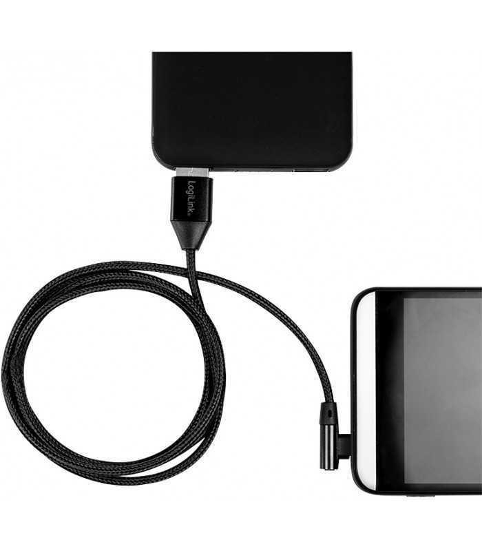 cablu usb 20 a mufa usb type c mufa in unghi 1m negru logilink cu0138 1