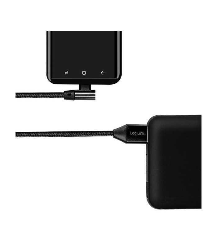 cablu usb 20 a mufa usb type c mufa in unghi 1m negru logilink cu0138 2