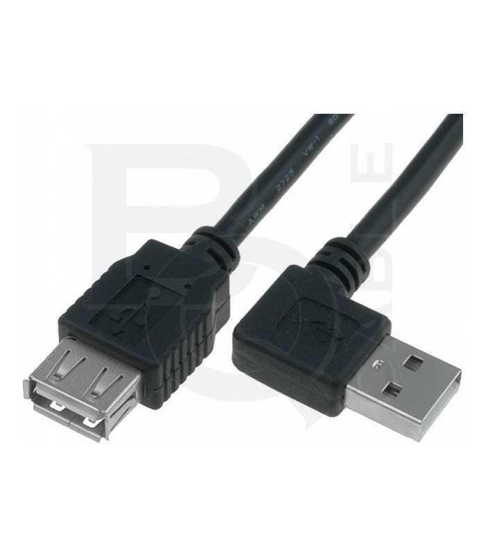 Cablu USB 2.0 A soclu mama - USB A mufa tata in unghi 1.8m negru BQ CABLE