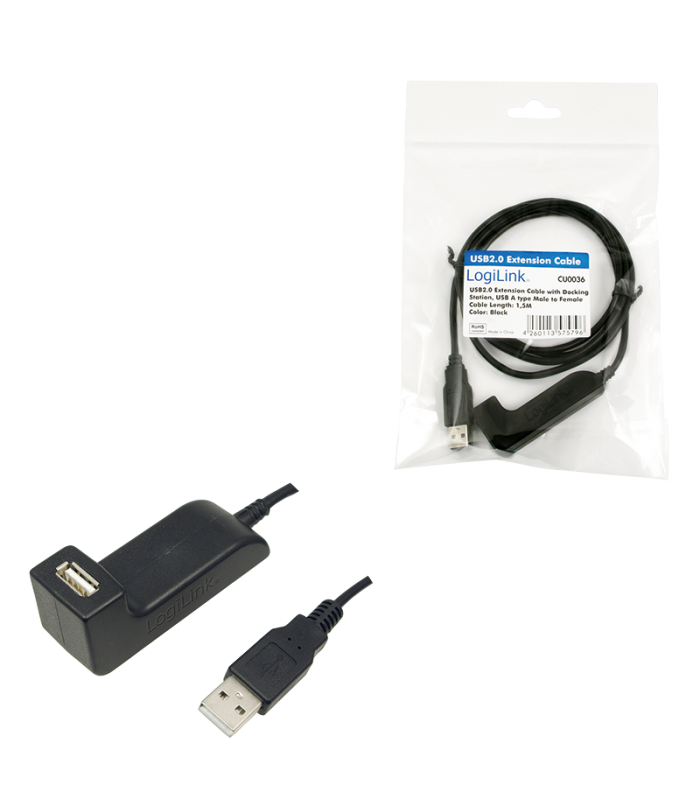 cablu usb 20 a soclu mama usb a mufa tata nichelat 15m negru logilink 2