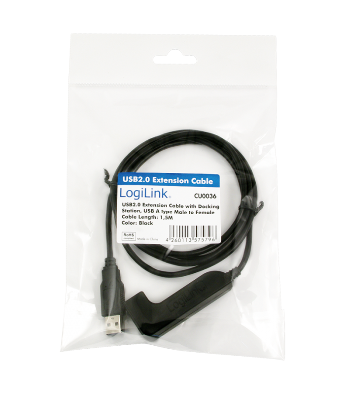 cablu usb 20 a soclu mama usb a mufa tata nichelat 15m negru logilink 3