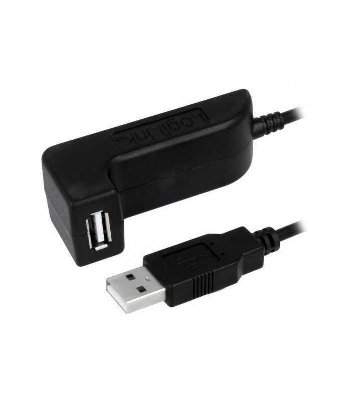 Cablu USB 2.0 A soclu mama - USB A mufa tata nichelat 1.5m negru LOGILINK