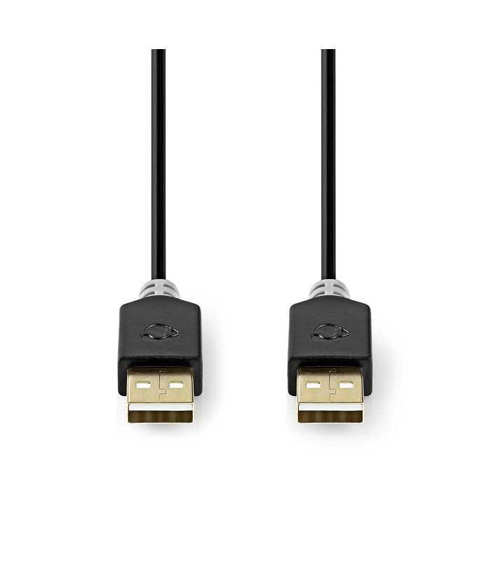 Cablu Usb 20 A Tata A Tata 2m Hi Speed 480mbps Antracit Nedis