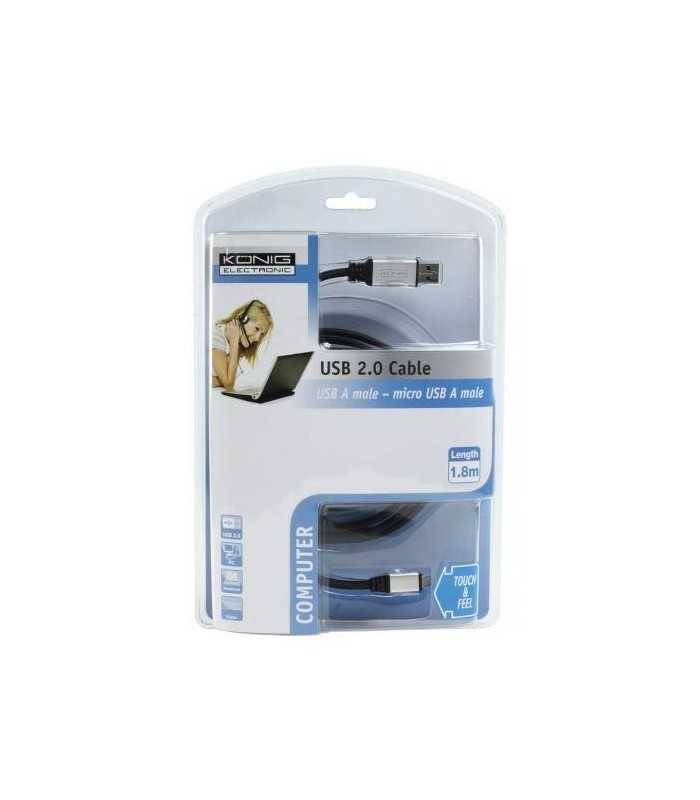 cablu usb 20 a tata micro usb a tata 18m konig 1
