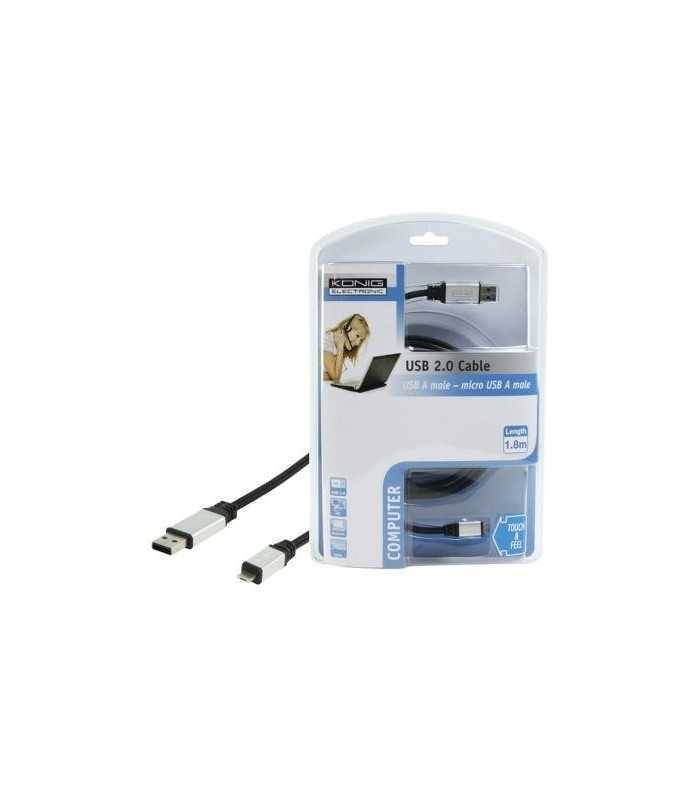 Cablu USB 2.0 A tata - Micro USB A tata 1.8m Konig
