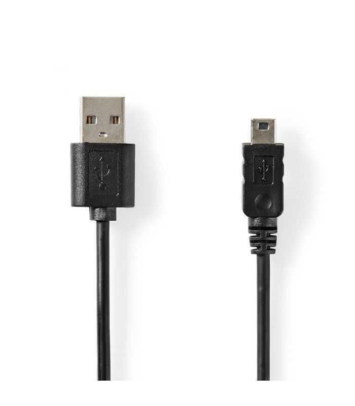 Cablu USB 2.0 A tata - Mini USB 5-Pin tata 3m negru Nedis