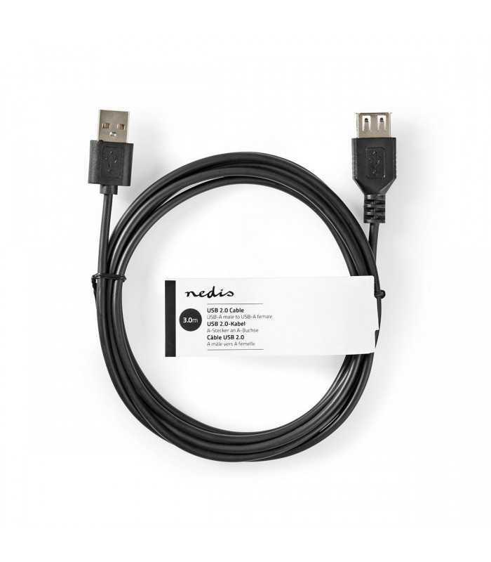 cablu usb 20 a tata usb a mama 3m negru nedis 3