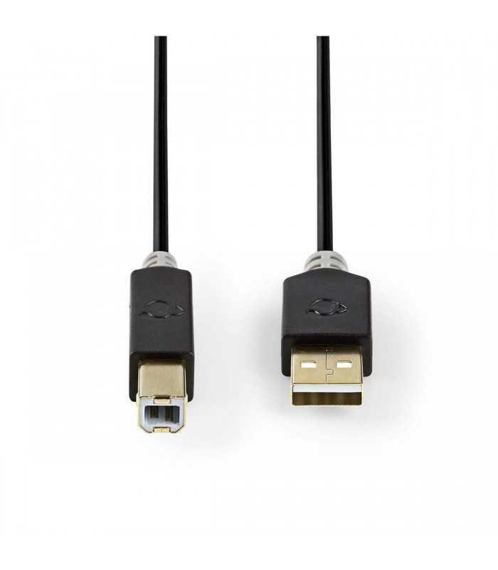cablu usb 20 a tata usb b tata imprimanta 3m antracit nedis 1