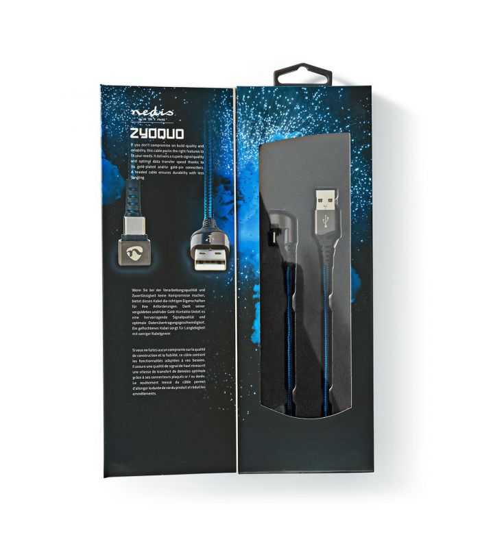 cablu usb 20 a tata usb type c tata conector gaming 180 2m nedis 2