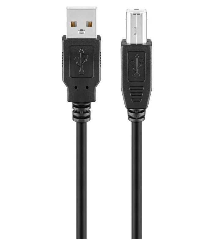 Cablu USB 2.0 HI-SPEED tata tip A - USB 2.0 tata tip B 1m pentru imprimanta 0.48Gbit/s cupru negru 96185 Goobay