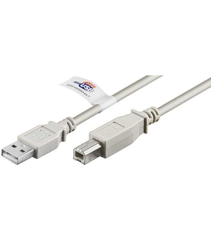 Cablu USB 2.0 HI-SPEED tip A la tip B imprimanta 2m 480Mbit/s Cupru dublu ecranat gri 50831 Goobay