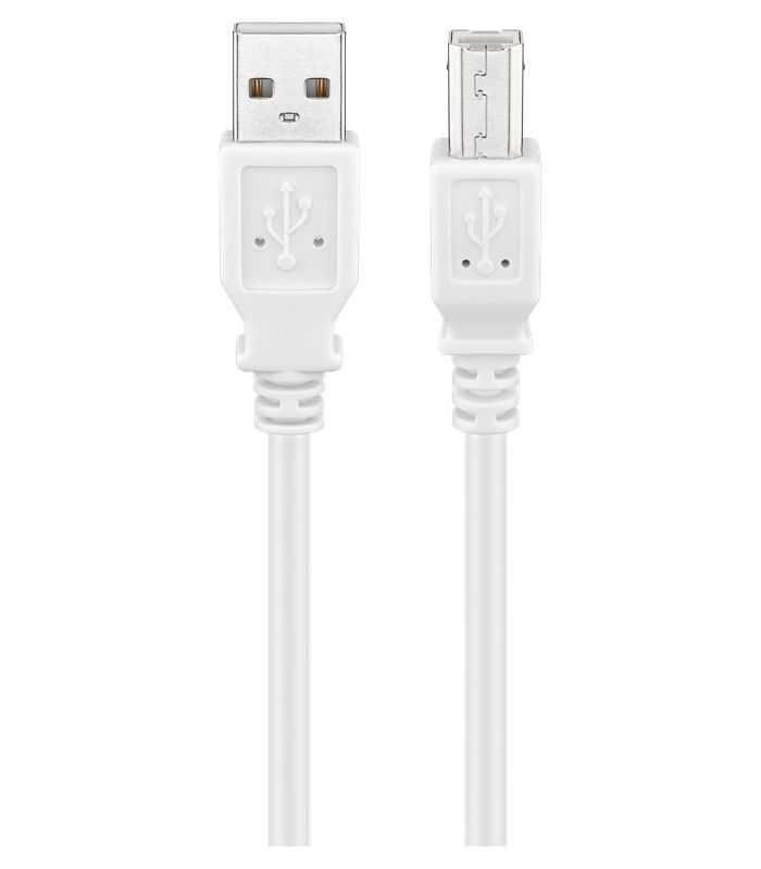 Cablu Usb 20 Hi Speed Usb Tip A Tata Usb Tip B Tata 1m Alb Cupru Dublu Ecranat Goobay 96186