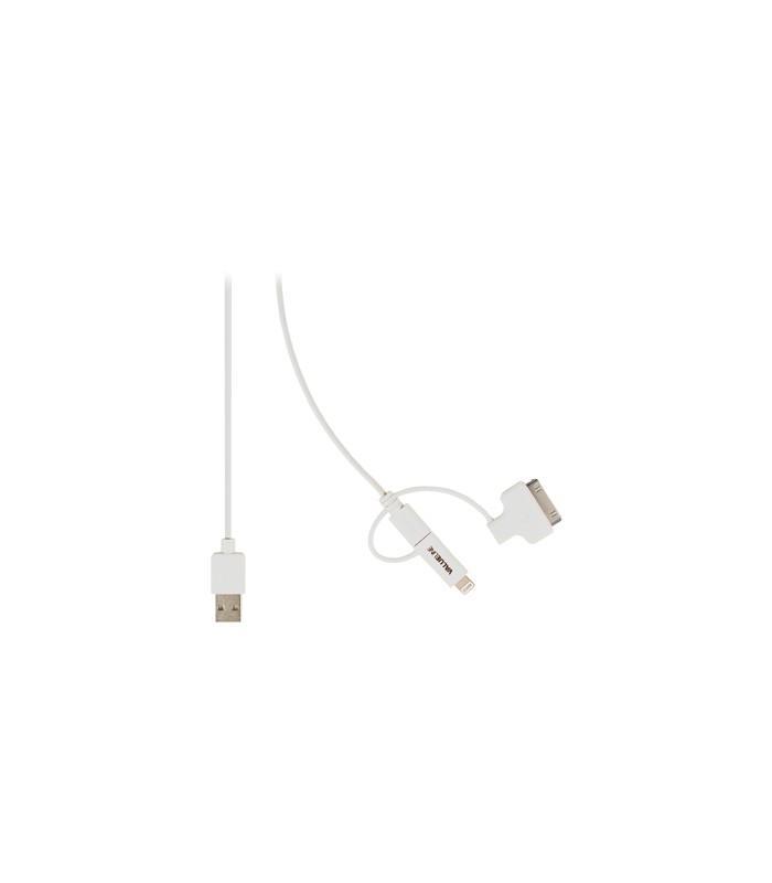 cablu usb 20 micro usb lightning 30p 1m alb valueline 1