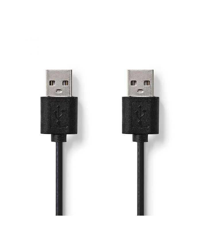 Cablu USB 2.0 Nedis USB A tata - USB A tata 2m negru