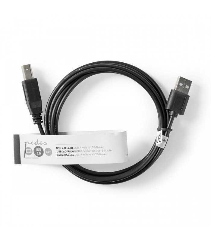 cablu usb 20 nedis usb a tata usb b tata 2m 2