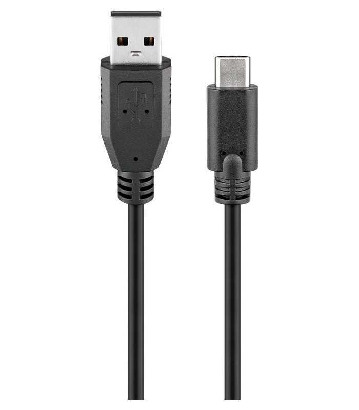 Cablu USB 2.0 tata la USB Type C tata 0.5m negru Goobay