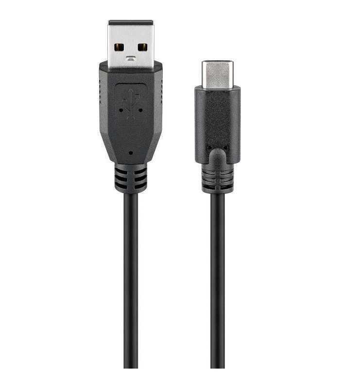 Cablu USB 2.0 tata la USB Type C tata 1.8m 3A negru Goobay