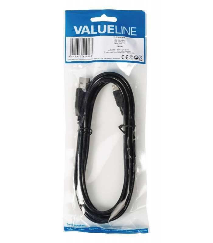 cablu usb 20 tata mini usb 5 pini tata 18m valueline 4
